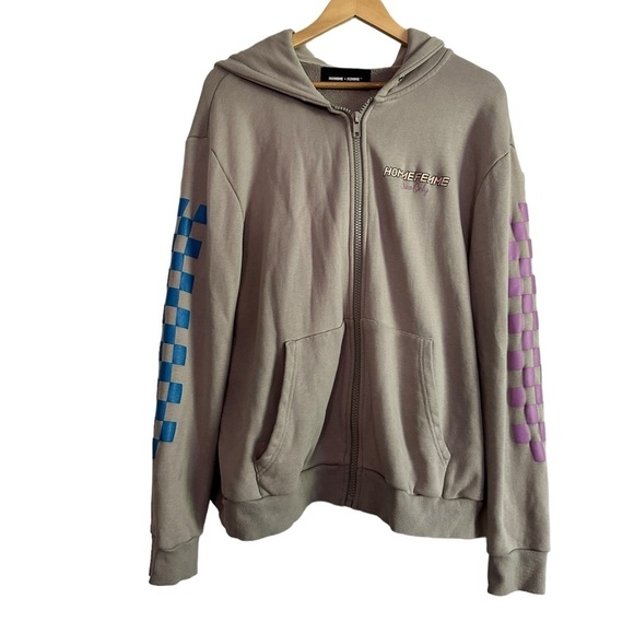 HOMME & FEMME RACING ZIP UP HOODIE JACKET SIZE LARGE - Picture 3 of 17